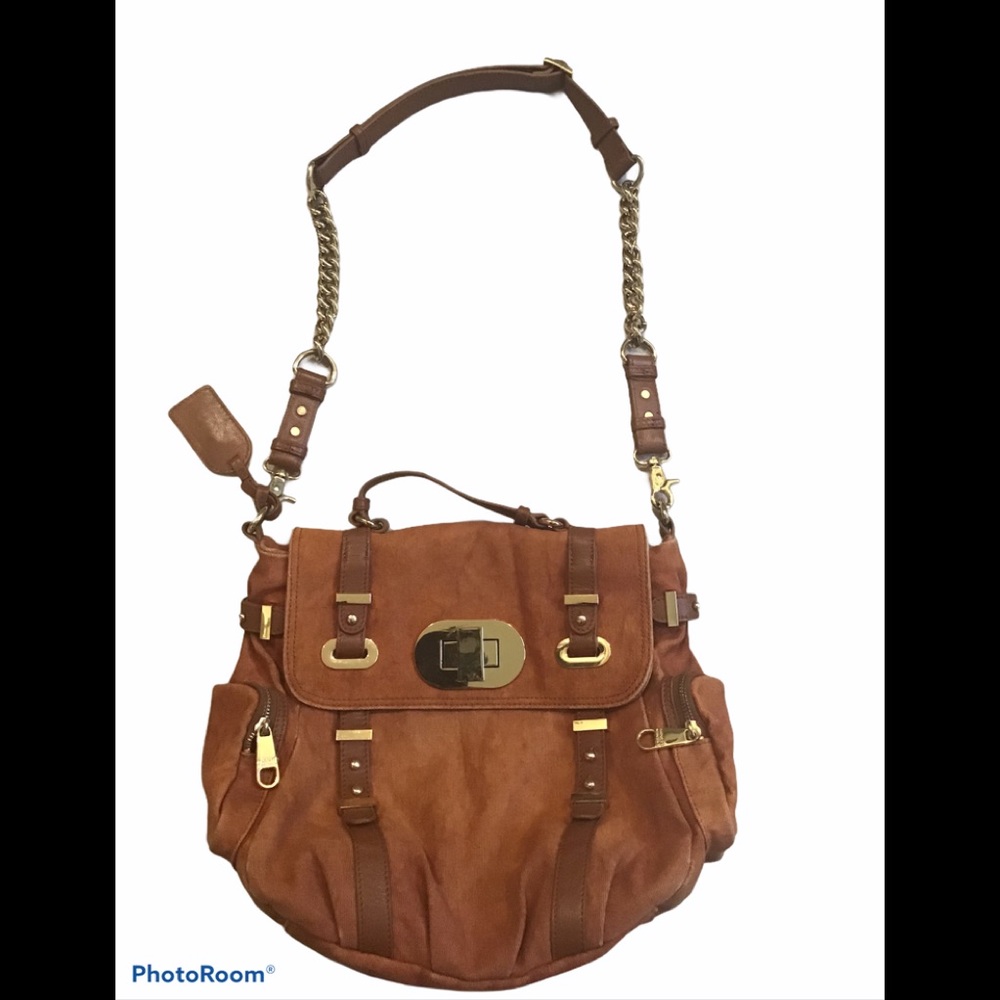 Badgley Mischka Top Handle Canvas Satchel